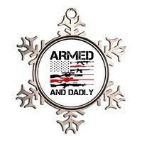 Armed And Dadly Usa Patriotic Fathers Day Metallic Star Ornament