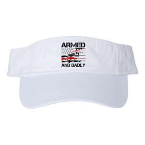 Armed And Dadly Usa Patriotic Fathers Day Valucap Bio-Washed Visor