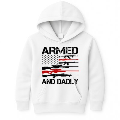 Armed And Dadly Usa Patriotic Fathers Day Kids Hoodie