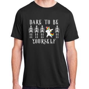 Autism Awareness Dare To Be Yourself Unicorn Dabbing Autism Meaningful Gift Adult ChromaSoft Performance T-Shirt