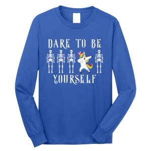 Autism Awareness Dare To Be Yourself Unicorn Dabbing Autism Meaningful Gift Long Sleeve Shirt