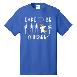 Autism Awareness Dare To Be Yourself Unicorn Dabbing Autism Meaningful Gift Tall T-Shirt