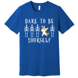 Autism Awareness Dare To Be Yourself Unicorn Dabbing Autism Meaningful Gift Premium T-Shirt