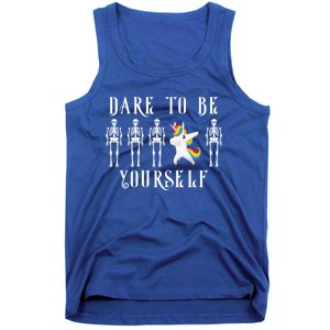 Autism Awareness Dare To Be Yourself Unicorn Dabbing Autism Meaningful Gift Tank Top