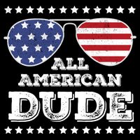All American Dude Matching Family 4th Of July Funny Gift 7-Panel Snapback Hat