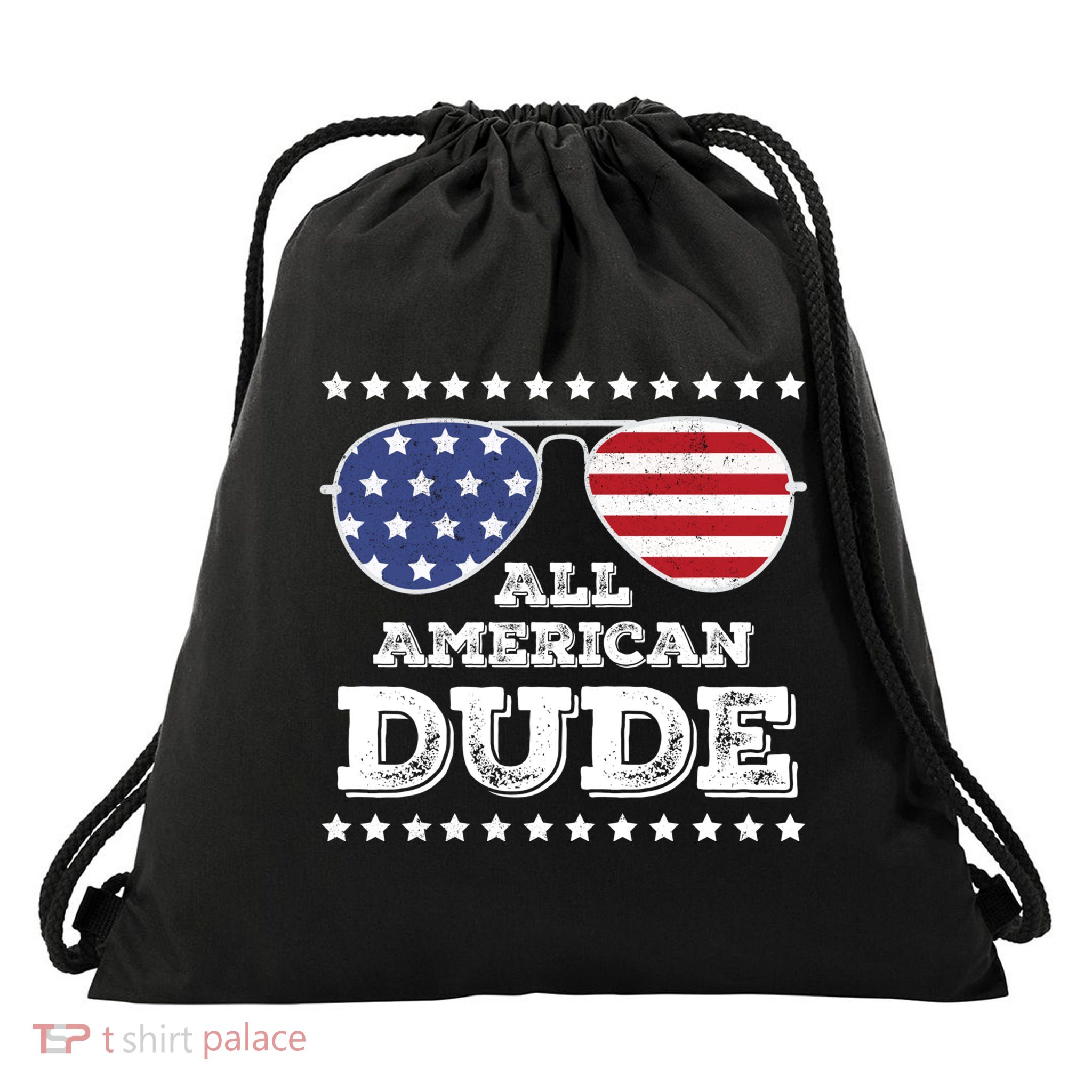 All American Dude Matching Family 4th Of July Funny Gift Drawstring Bag