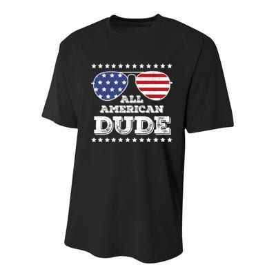 All American Dude Matching Family 4th Of July Funny Gift Youth Performance Sprint T-Shirt
