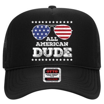 All American Dude Matching Family 4th Of July Funny Gift Trucker Hat