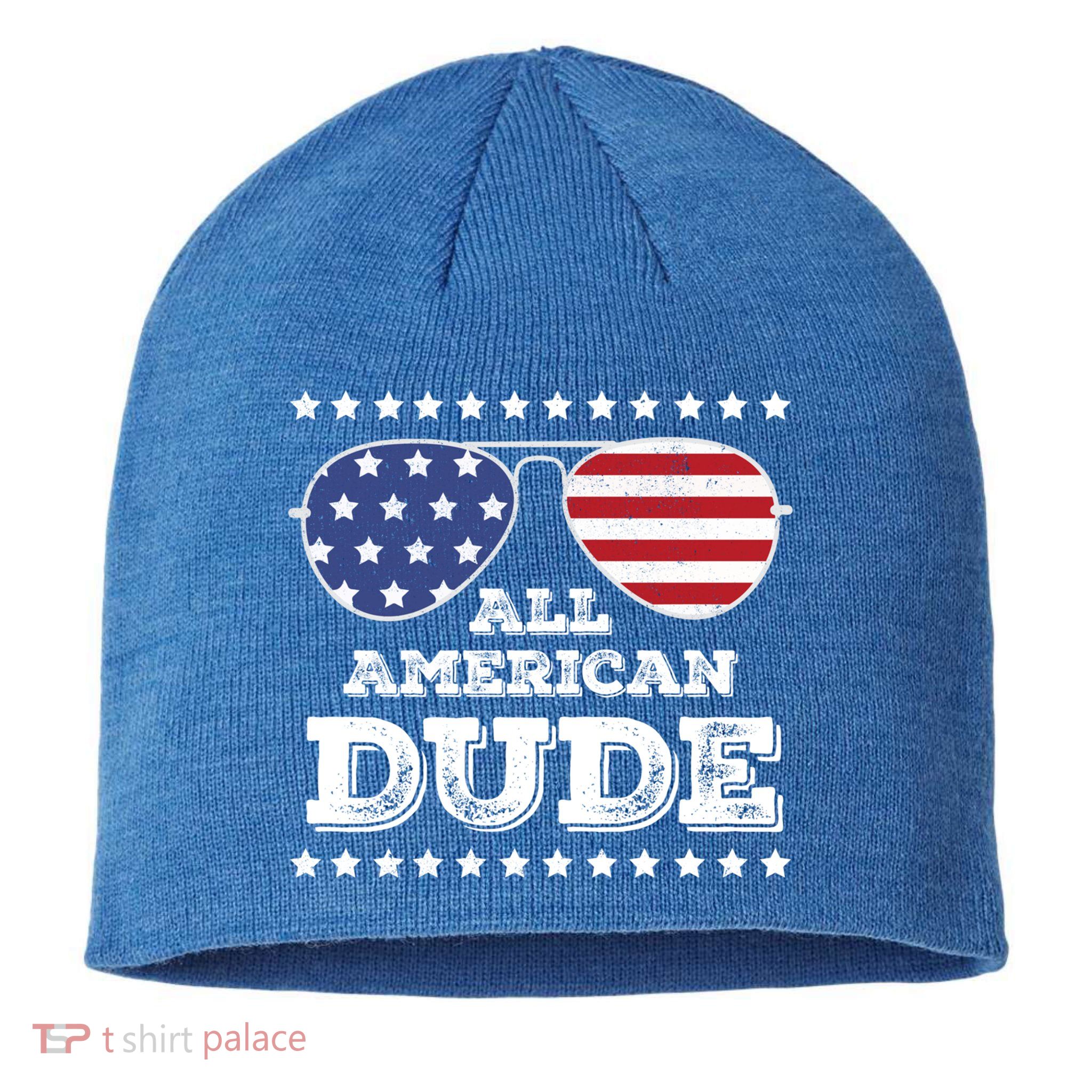 All American Dude Matching Family 4th Of July Funny Gift Sustainable Beanie