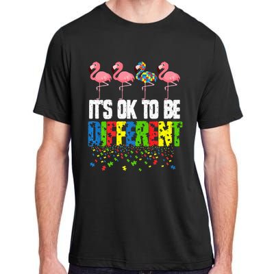 Autism Awareness Day Flamingo Gift It's Ok To Be Different Adult ChromaSoft Performance T-Shirt