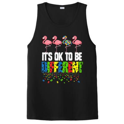 Autism Awareness Day Flamingo Gift It's Ok To Be Different PosiCharge Competitor Tank