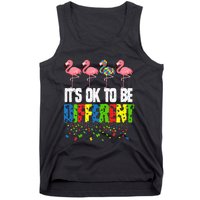 Autism Awareness Day Flamingo Gift It's Ok To Be Different Tank Top