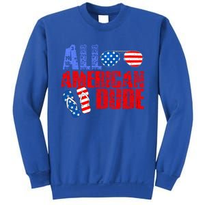 All American Dude Patriotic Usa Flag Grunge Style Gift Sweatshirt