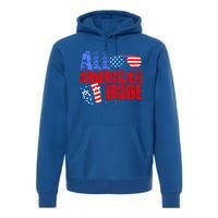 All American Dude Patriotic Usa Flag Grunge Style Gift Premium Hoodie