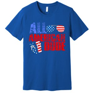 All American Dude Patriotic Usa Flag Grunge Style Gift Premium T-Shirt