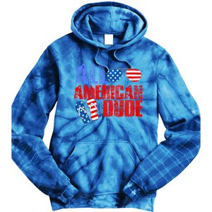 All American Dude Patriotic Usa Flag Grunge Style Gift Tie Dye Hoodie