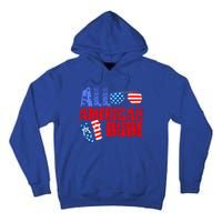 All American Dude Patriotic Usa Flag Grunge Style Gift Tall Hoodie