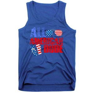 All American Dude Patriotic Usa Flag Grunge Style Gift Tank Top