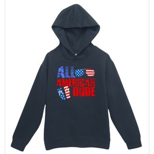 All American Dude Patriotic Usa Flag Grunge Style Gift Urban Pullover Hoodie