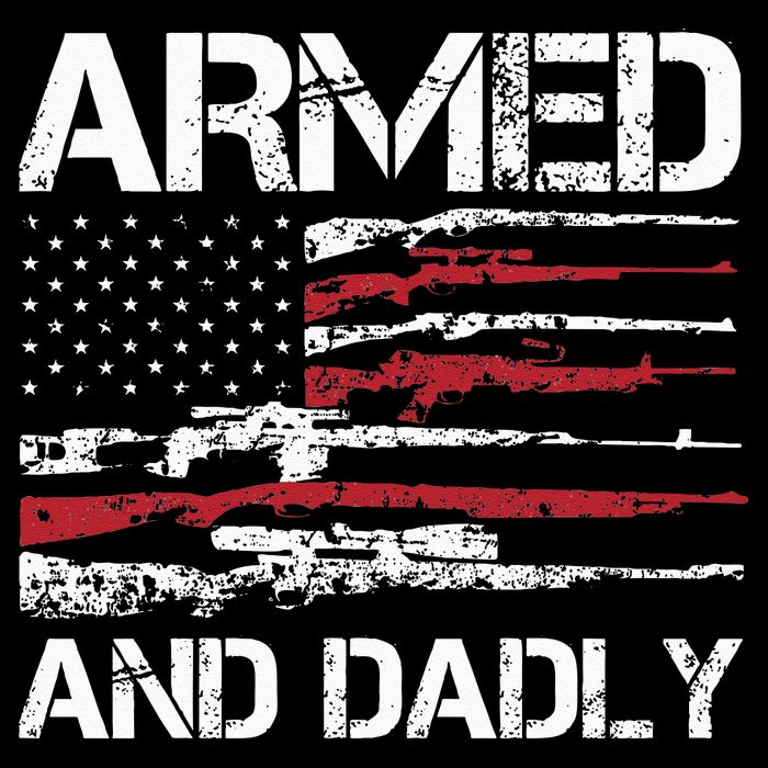 Armed And Dadly Funny Deadly Father For Fathers Day USA Flag Wool Snapback Cap
