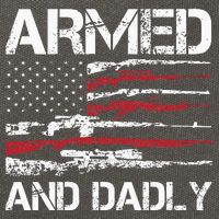 Armed And Dadly Funny Deadly Father For Fathers Day USA Flag Cotton Canvas Backpack