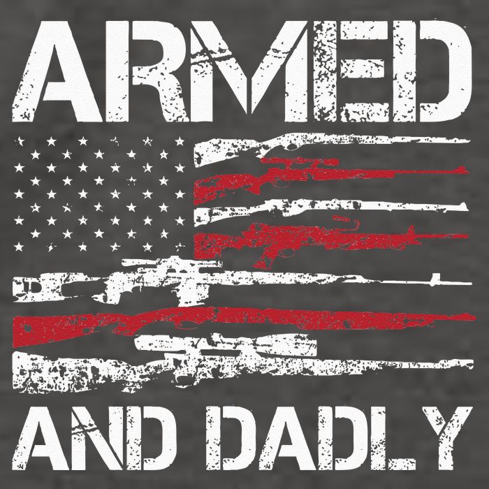 Armed And Dadly Funny Deadly Father For Fathers Day USA Flag Vector Backpack