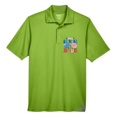 All American Dude Sunglasses 4th Of July Family Matching Cute Gift Men's Origin Performance Pique Polo