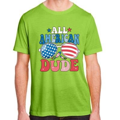 All American Dude Sunglasses 4th Of July Family Matching Cute Gift Adult ChromaSoft Performance T-Shirt