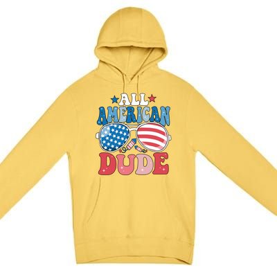 All American Dude Sunglasses 4th Of July Family Matching Cute Gift Premium Pullover Hoodie