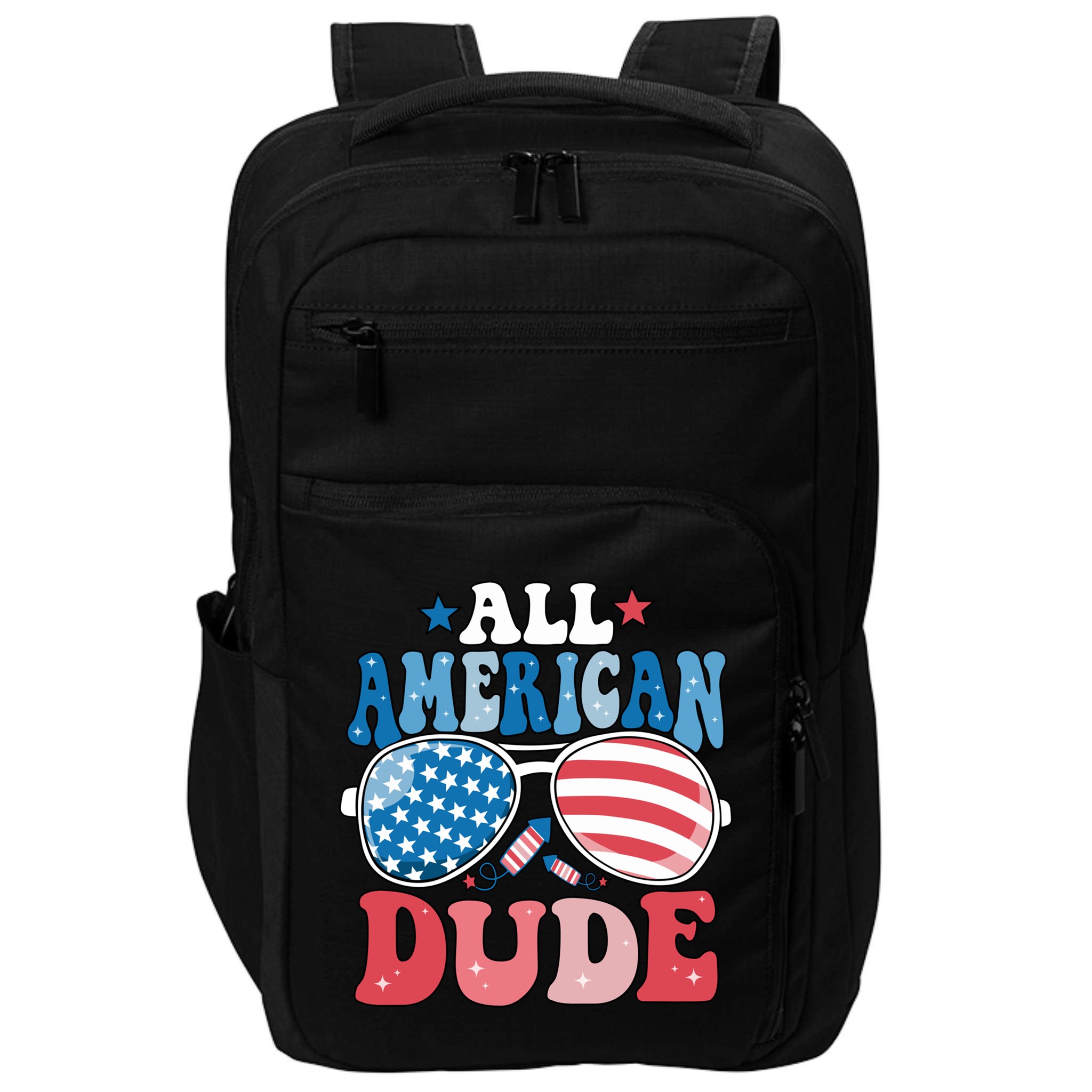 All American Dude Sunglasses 4th Of July Family Matching Cute Gift Impact Tech Backpack