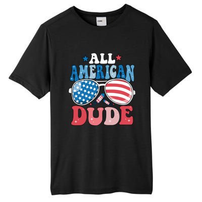 All American Dude Sunglasses 4th Of July Family Matching Cute Gift Tall Fusion ChromaSoft Performance T-Shirt