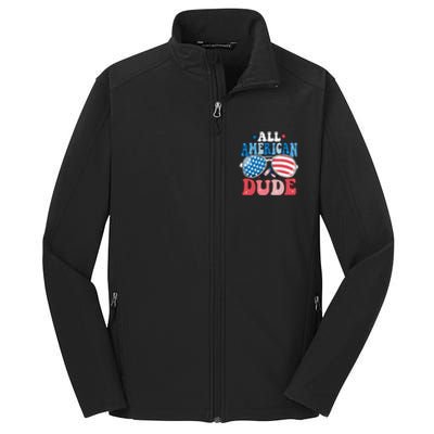 All American Dude Sunglasses 4th Of July Family Matching Cute Gift Core Soft Shell Jacket