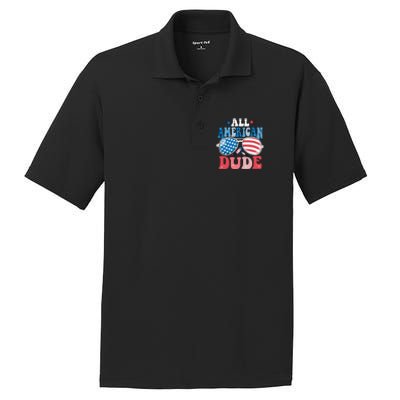 All American Dude Sunglasses 4th Of July Family Matching Cute Gift PosiCharge RacerMesh Polo