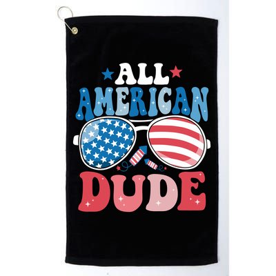 All American Dude Sunglasses 4th Of July Family Matching Cute Gift Golf Towel