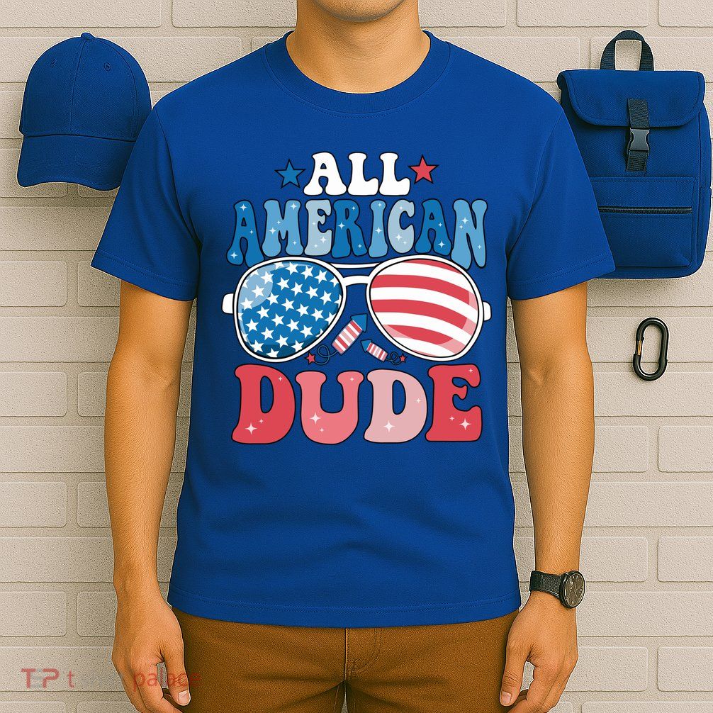 All American Dude Sunglasses 4th Of July Family Matching Cute Gift T-Shirt