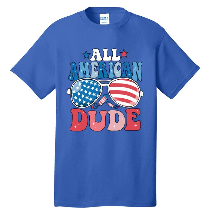 All American Dude Sunglasses 4th Of July Family Matching Cute Gift Tall T-Shirt