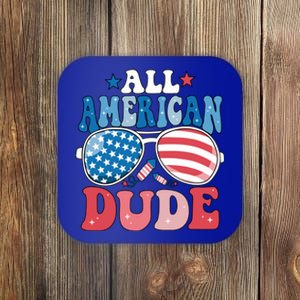 All American Dude Sunglasses 4th Of July Family Matching Cute Gift Coaster