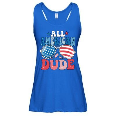 All American Dude Sunglasses 4th Of July Family Matching Cute Gift Ladies Essential Flowy Tank