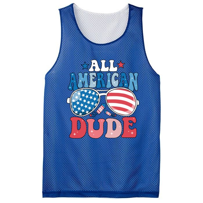 All American Dude Sunglasses 4th Of July Family Matching Cute Gift Mesh Reversible Basketball Jersey Tank