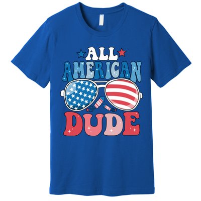 All American Dude Sunglasses 4th Of July Family Matching Cute Gift Premium T-Shirt