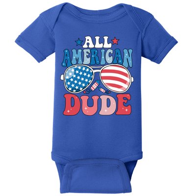 All American Dude Sunglasses 4th Of July Family Matching Cute Gift Baby Bodysuit
