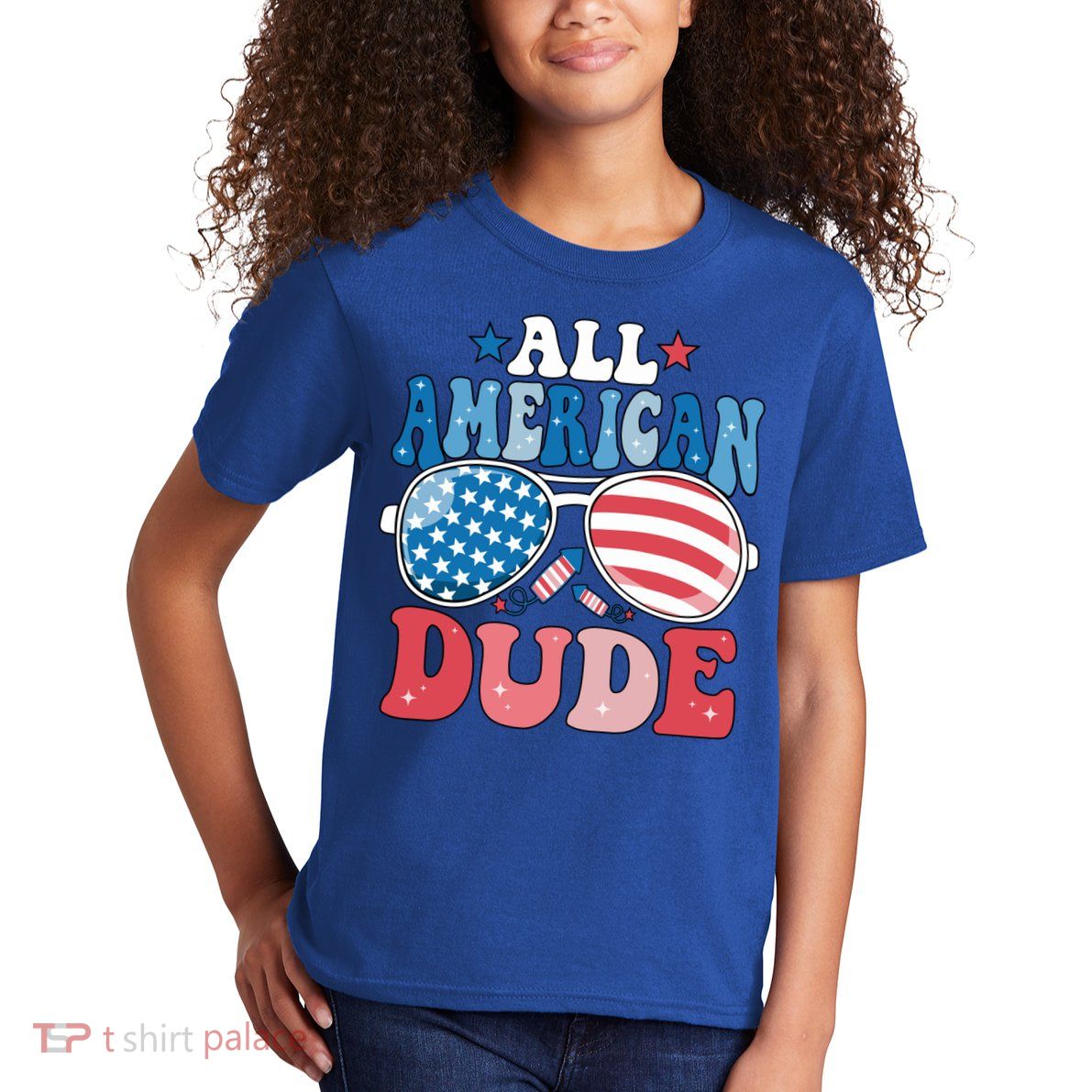All American Dude Sunglasses 4th Of July Family Matching Cute Gift Kids T-Shirt