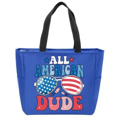 All American Dude Sunglasses 4th Of July Family Matching Cute Gift Zip Tote Bag