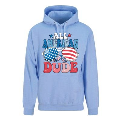 All American Dude Sunglasses 4th Of July Family Matching Cute Gift Unisex Surf Hoodie