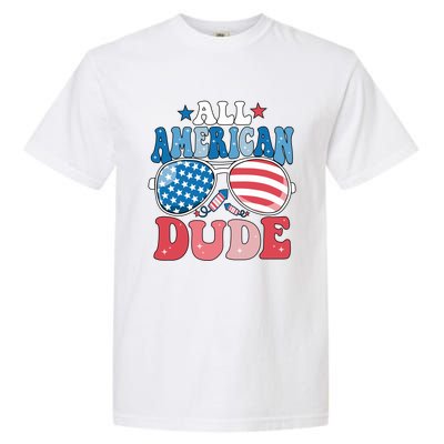 All American Dude Sunglasses 4th Of July Family Matching Cute Gift Garment-Dyed Heavyweight T-Shirt