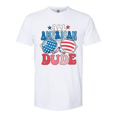 All American Dude Sunglasses 4th Of July Family Matching Cute Gift Softstyle CVC T-Shirt