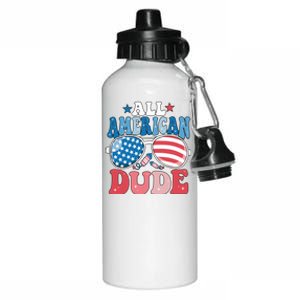 All American Dude Sunglasses 4th Of July Family Matching Cute Gift Aluminum Water Bottle