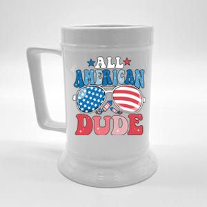 All American Dude Sunglasses 4th Of July Family Matching Cute Gift Beer Stein