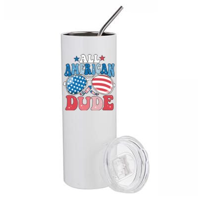 All American Dude Sunglasses 4th Of July Family Matching Cute Gift Stainless Steel Tumbler