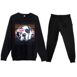 All American Dog Dad Premium Crewneck Sweatsuit Set